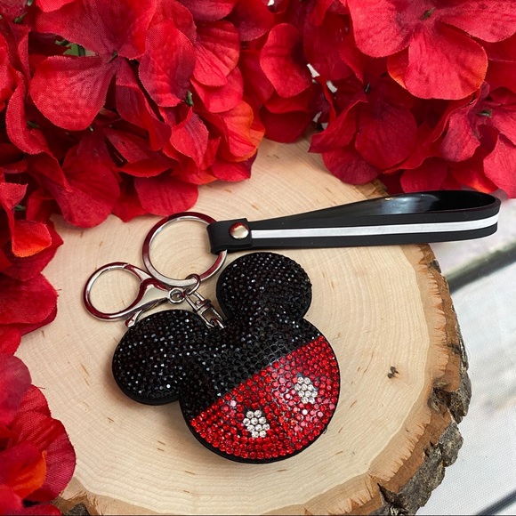Crystal Mickey Mouse Wristlet Keychain Charm - Picture 2 of 7